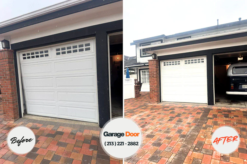 Before and after: garage door repair Leroy, AL